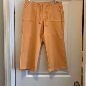 Lands' End Peach Drawstring Capris